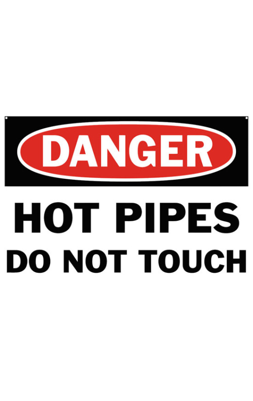 Danger Hot Pipes Do Not Touch Safety Sign