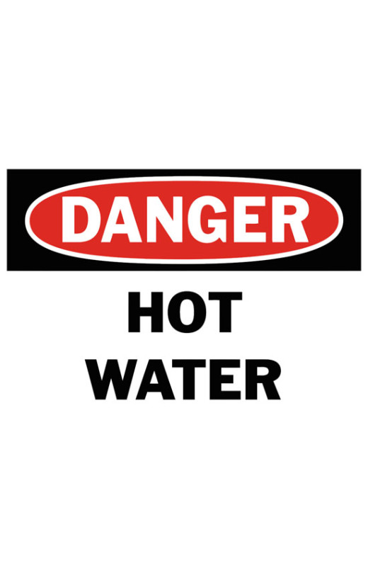 Danger Hot Water Safety Sign