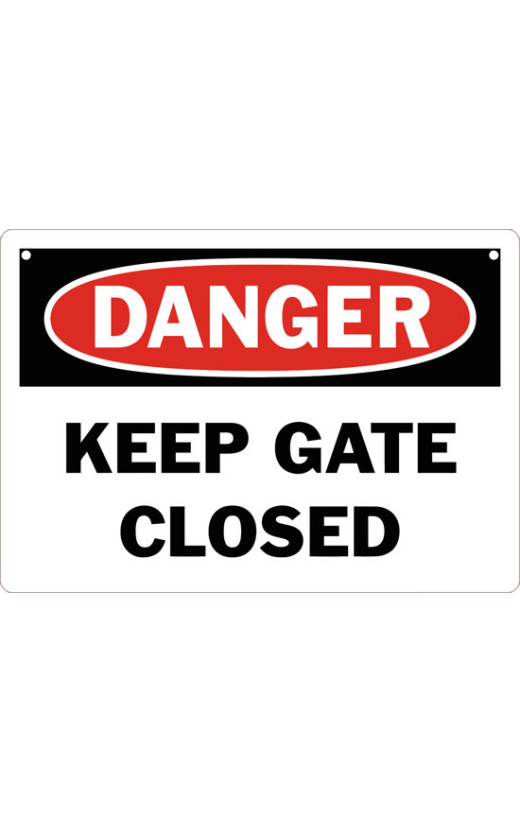 Danger Keep Gate Closed Safety Sign