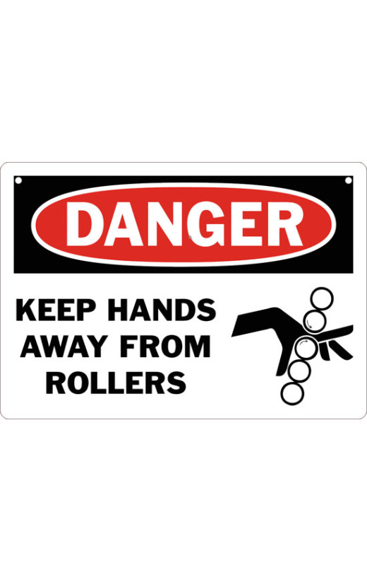 Danger Keep Hands Away From Rollers Safety Sign