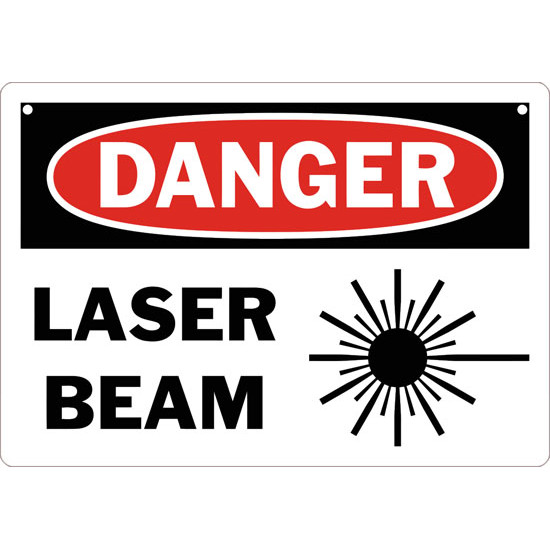 laser beem warning sign