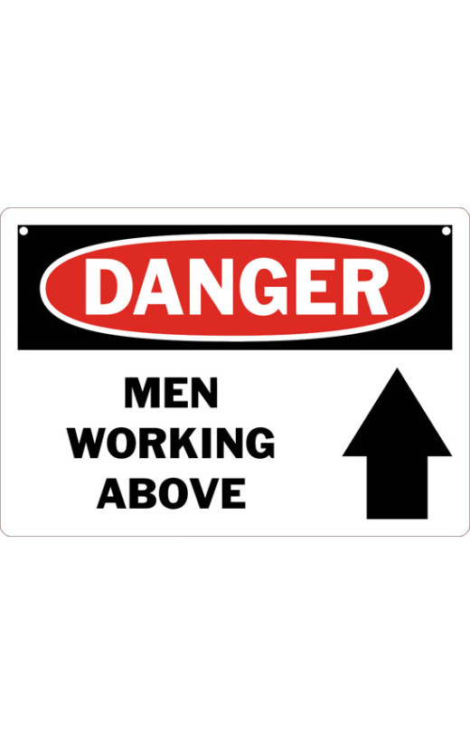 Danger Men Working Above Safety Sign