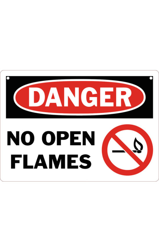 Danger No Open Flames Safety Sign