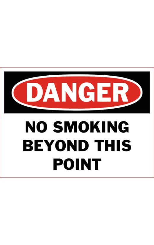 Danger No Smoking Beyond This Point Safety Sign