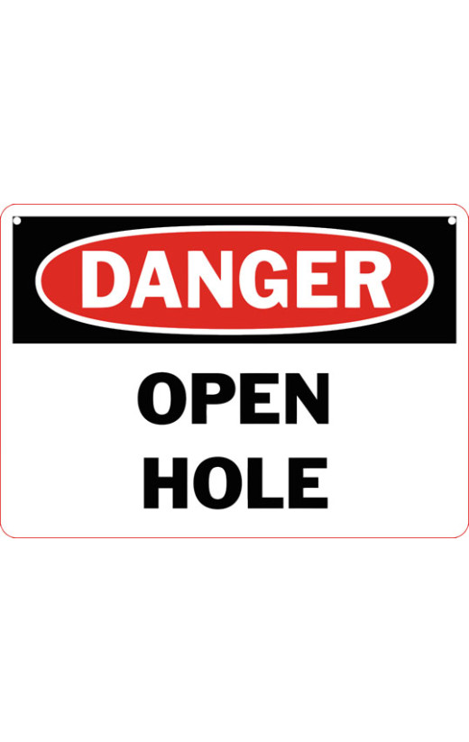 Danger Open Hole Safety Sign