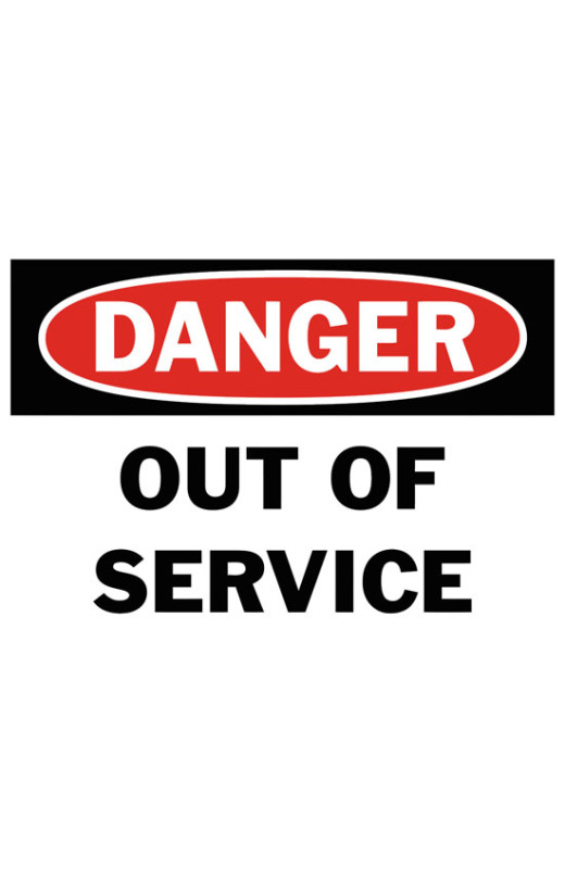 Danger Out Of Service Safety Sign