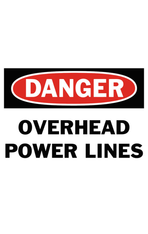 Danger Overhead Power Lines Safety Sign