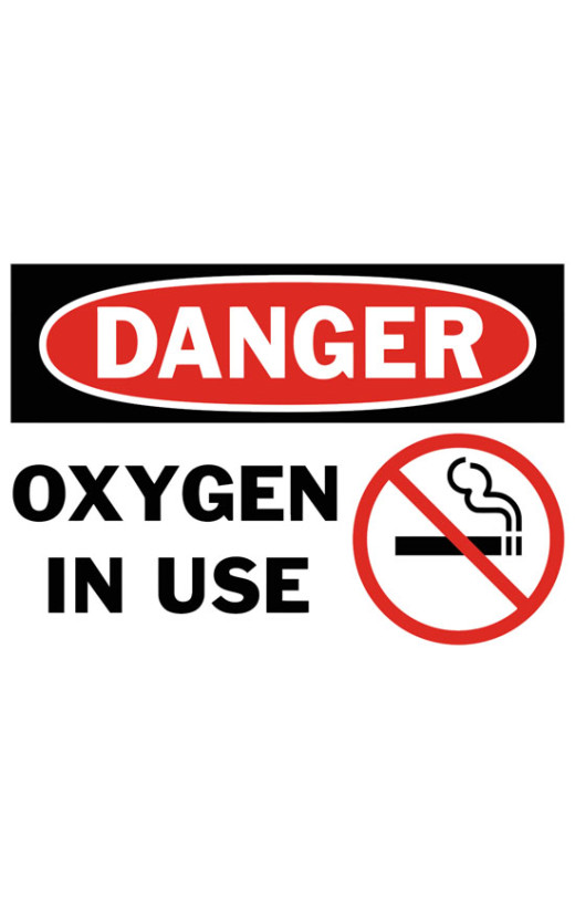 Danger Oxygen In Use Safety Sign