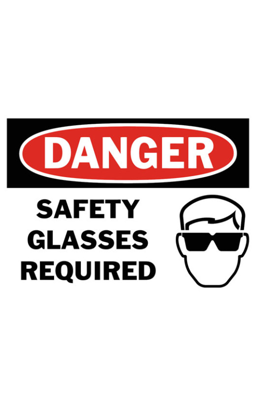 Danger Safety Glasses Required Safety Sign