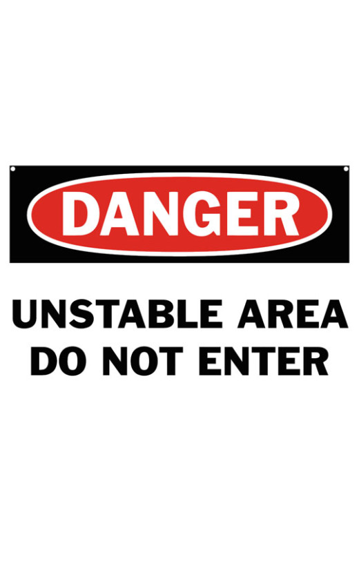 Danger Unstable Area Do Not Enter Safety Sign