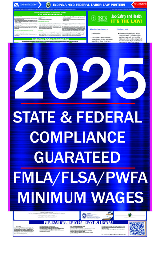 2025 Indiana State and Federal All-In-One Labor Law Poster 