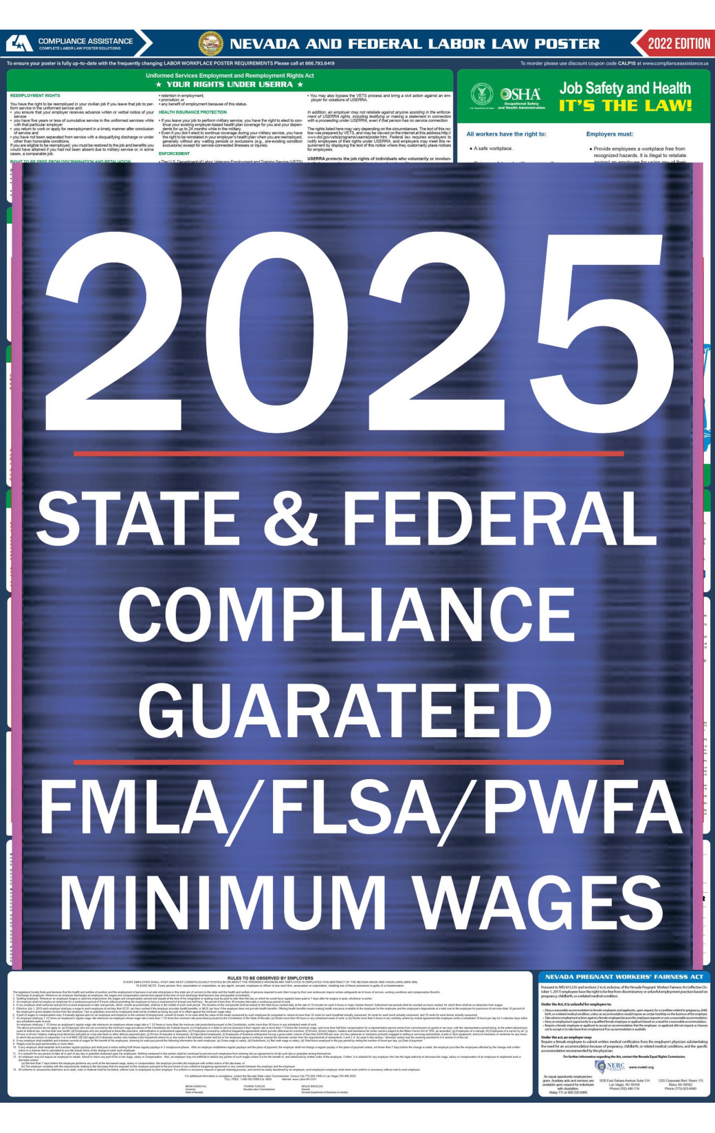 2025 Nevada Labor Law Poster AllInOne State/Federal