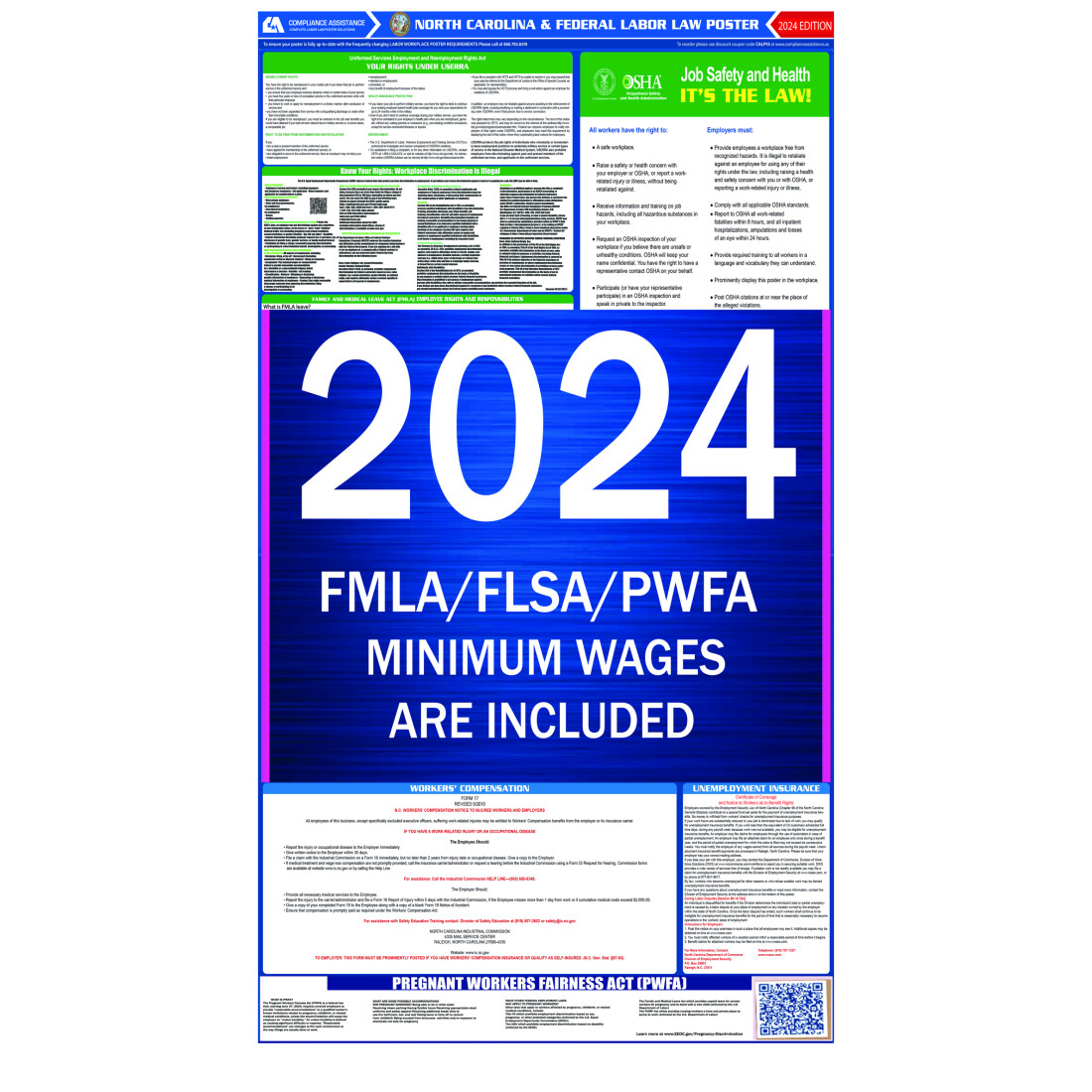 2024 North Carolina Labor Law Poster AllInOne State and Federal