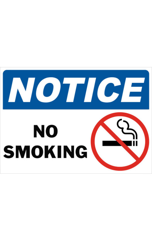 Notice No Smoking Safety Sign