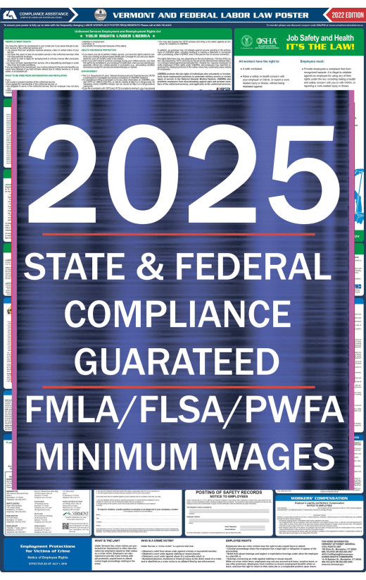 2025 Vermont State and Federal All-In-One Labor Law Poster 