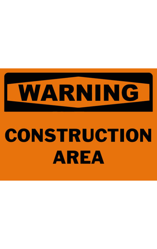 Warning Construction Area Safety Sign