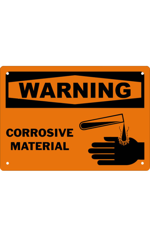 Warning Corrosive Material Safety Sign