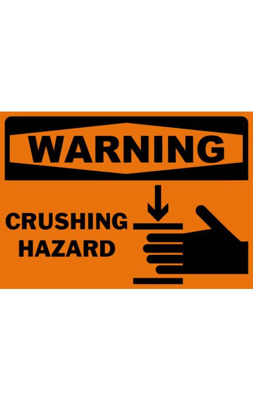 Warning Crushing Hazard Safety Sign