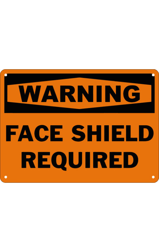 Warning Face Shield Required Safety Sign