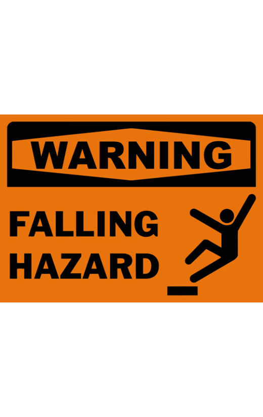 Warning Falling Hazard Safety Sign