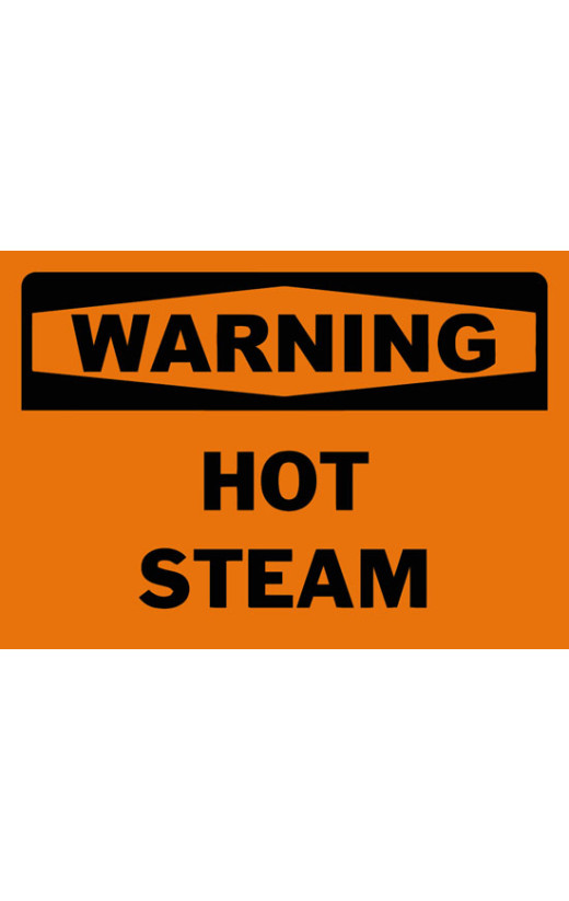 Warning Hot Steam Safety Sign