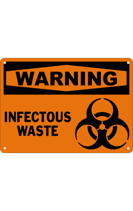 Warning Infectious Waste Safety Sign