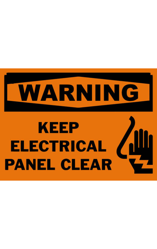 Warning Keep Electrical Panel Clear Safety Sign