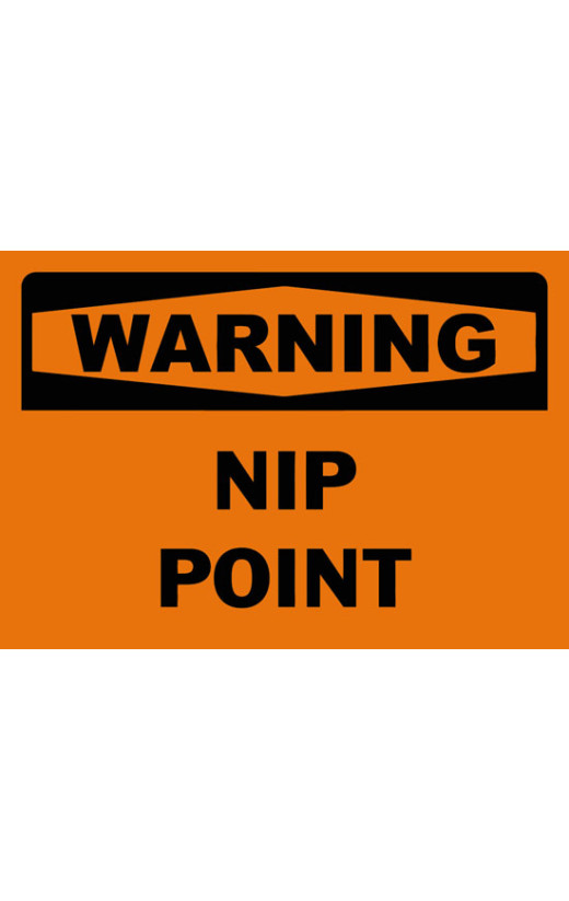 Warning Nip Point Safety Sign