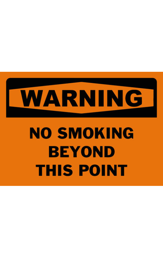 Warning No Smoking Beyond This Point Safety Sign