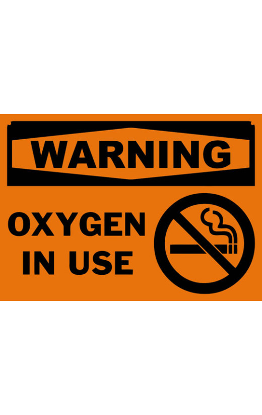 Warning Oxygen In Use Safety Sign