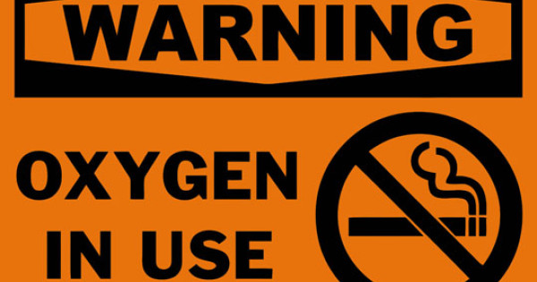 Warning Oxygen In Use Safety Sign