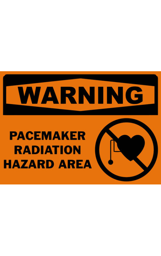 Warning Pacemaker Radiation Hazard Area Safety Sign