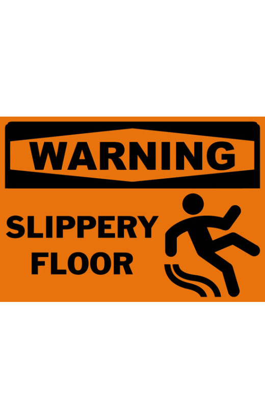 Warning Slippery Floor Safety Sign