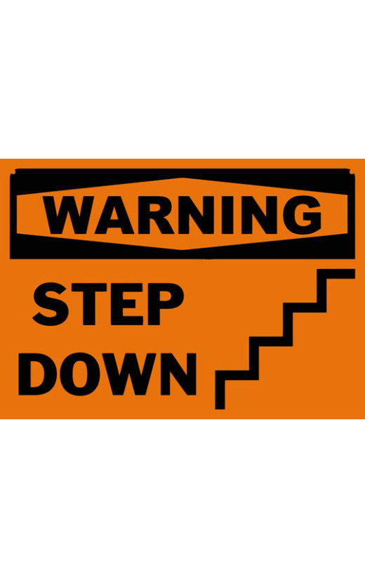 Warning Step Down Safety Sign