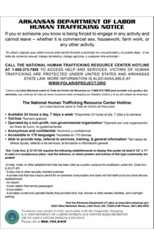 Arkansas Human Trafficking Poster