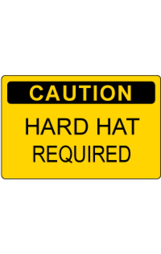 OSHA Caution Sign: Caution - Hard Hat Required