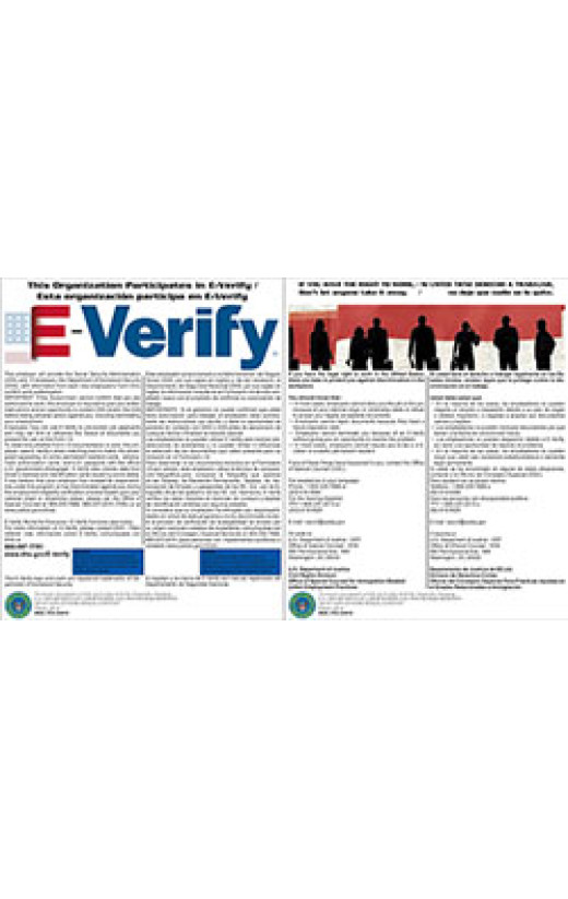 E-Verify and Right to Work Laminated Combo Poster