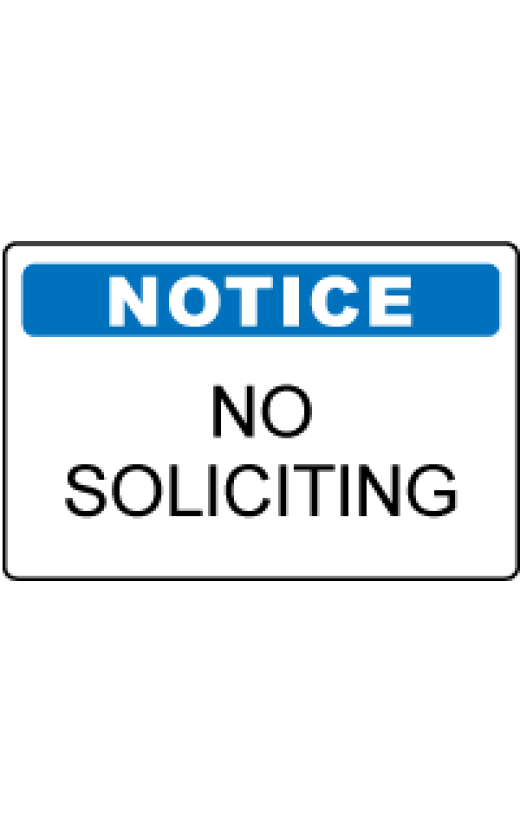 OSHA Notice Sign: No Soliciting