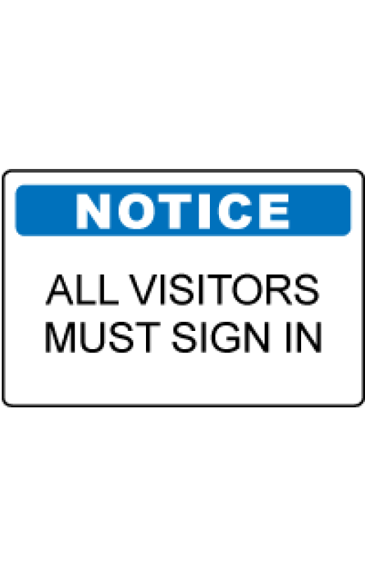 OSHA Notice Sign: All Visitors Must Sign In